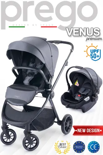 Venüs Premium Travel Sistem Bolalar Aravachasi 2028-To'q Kulrang 