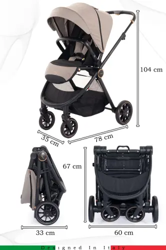 Venüs Premium Travel Sistem Bolalar aravachasi-Bej - 7