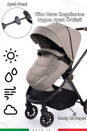 Venus Premium Travel System Baby Stroller-Beige - 5