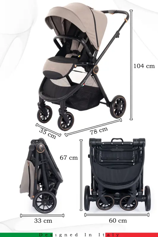 Venus Premium Travel System Baby Stroller-Beige - 7