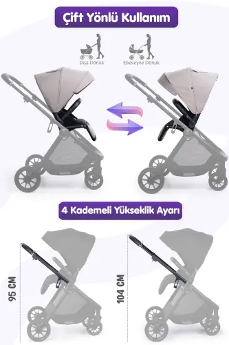 Venus Premium Travel System Baby Stroller-Beige - PREGO (1)