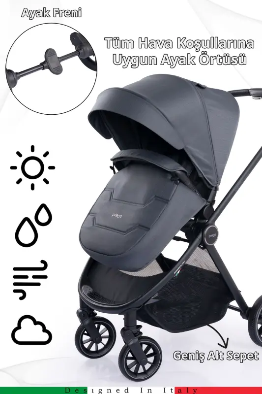 Venus Premium Travel System Stroller 2028-Dark Gray - 3