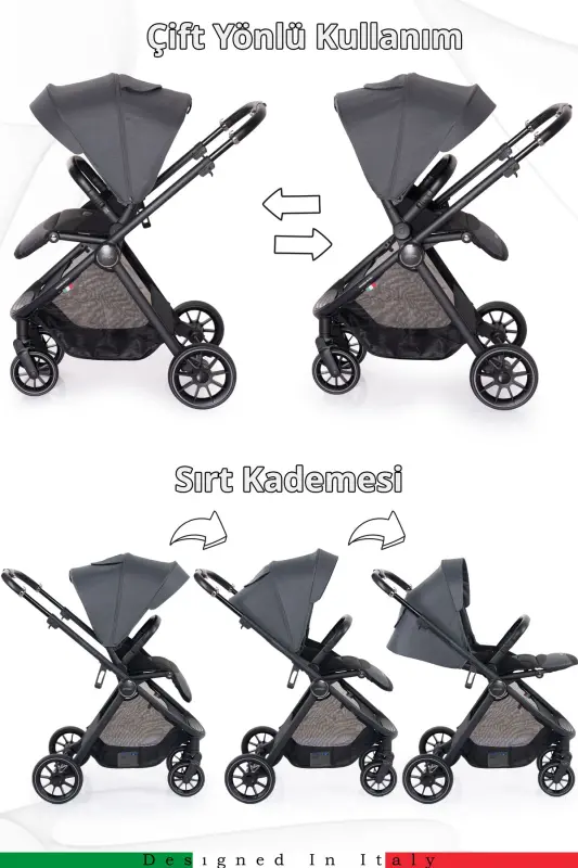 Venus Premium Travel System Stroller-Gray - 4