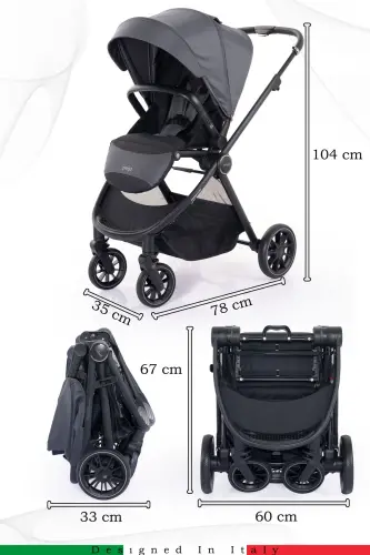 Venus Premium Travel System Stroller-Gray - 5