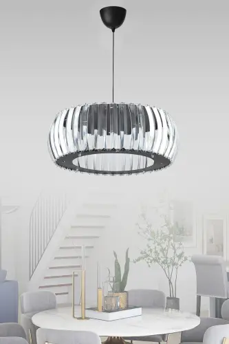 Venüs Siyah 22 Cm T.tesisatlı Kristal Taşlı Avize - Siyah - 1