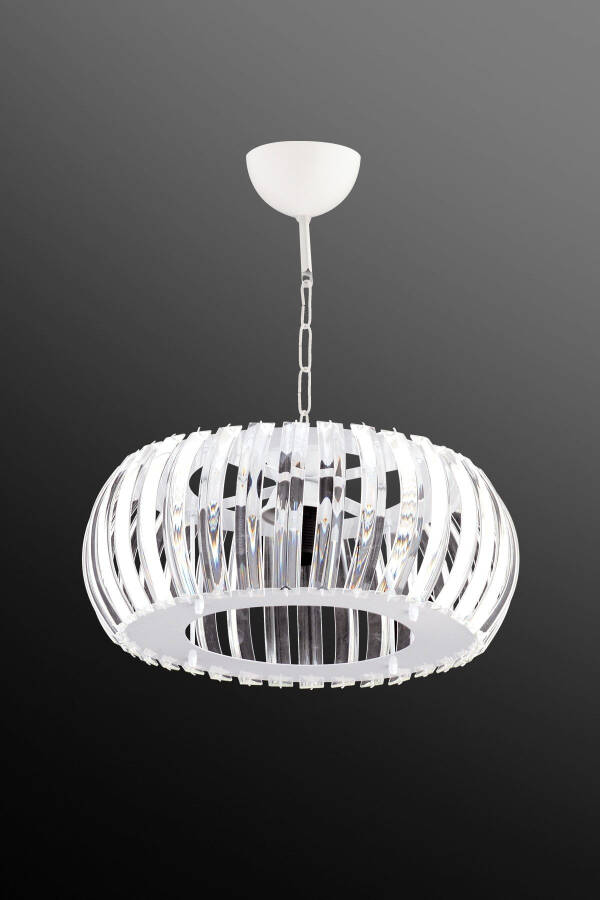 Venus White 22 Cm Crystal Stone Chandelier with T. Installation - 2