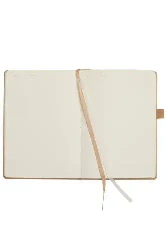 Venzi Hardcover Elastic Band Undated Thick Leaf Dotted Notebook 14x20 Cm-Silver - 4