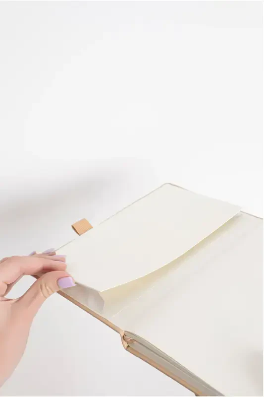 Venzi Hardcover Elastic Band Undated Thick Leaf Dotted Notebook 14x20 Cm-Silver - 7