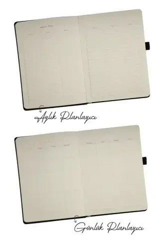 Venzi Hardcover Elastic Band Undated Thick Leaf Dotted Notebook 15x21 Cm (a5) Copper-Copper - 5