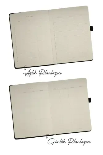 Venzi Hardcover Elastic Band Undated Thick Leaf Dotted Notebook 15x21 Cm (a5) Wine-Wine - 5