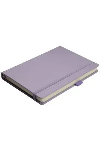 Venzi Hardcover Elastic Non-Dated Thick Leaf Dotted Notebook 14x20 Cm Pastel Purple-Pastel Purple - 1
