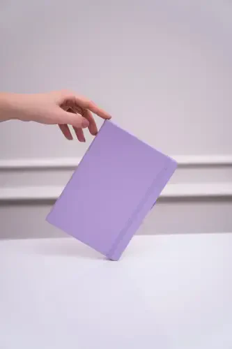 Venzi Hardcover Elastic Non-Dated Thick Leaf Dotted Notebook 14x20 Cm Pastel Purple-Pastel Purple - 6