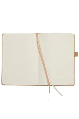 Venzi Qattiq Muqovali Rezinali Sanasiz Qalin Bargli Nuqtali Daftar 14x20 Sm-Kumush - 4