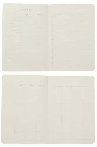 Venzi Qattiq Muqovali Rezinali Sanasiz Qalin Bargli Nuqtali Daftar 14x20 Sm-Kumush - 6