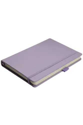 Venzi Qattiq Muqovali Rezinali Sanasiz Qalin Bargli Nuqtali Daftar 14x20 Sm Pastel Binafsha-Pastel binafsha 
