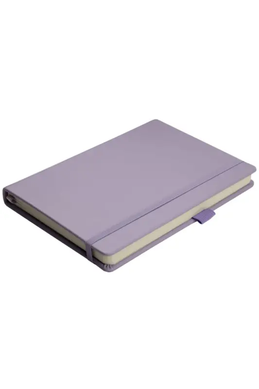 Venzi Qattiq Muqovali Rezinali Sanasiz Qalin Bargli Nuqtali Daftar 14x20 Sm Pastel Binafsha-Pastel binafsha - 1