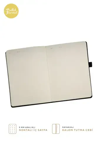 Venzi Qattiq Muqovali Rezinali Sanasiz Qalin Bargli Nuqtali Daftar 15x21 Sm (a5) Mis-Mis - 4