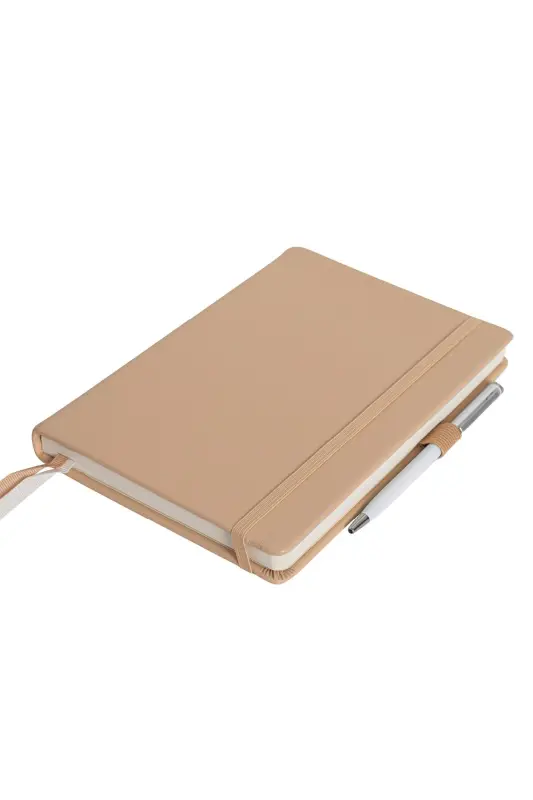 Venzi Sert Kapaklı Lastikli Tarihsiz Kalın Yapraklı Noktalı Defter 14x20 Cm - Gümüş - 2