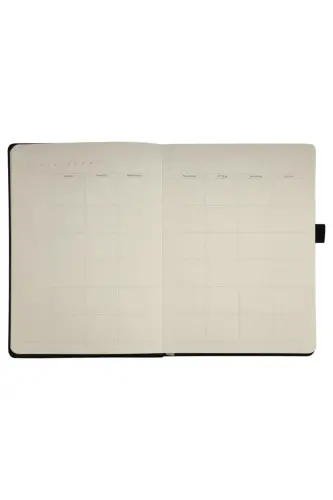 Venzi Sert Kapaklı Lastikli Tarihsiz Kalın Yapraklı Noktalı Defter 14x20 Cm Pastel Mor-Pastel mor - 4