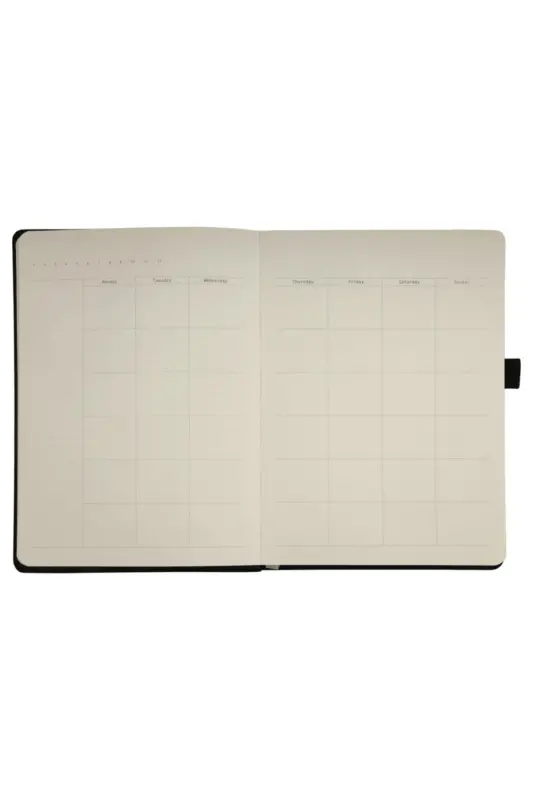 Venzi Sert Kapaklı Lastikli Tarihsiz Kalın Yapraklı Noktalı Defter 14x20 Cm Pastel Mor-Pastel mor - 4