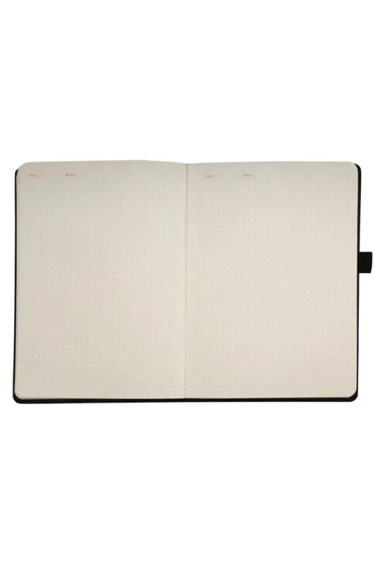 Venzi Sert Kapaklı Lastikli Tarihsiz Kalın Yapraklı Noktalı Defter 14x20 Cm Pastel Mor-Pastel mor - 5