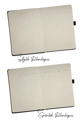 Venzi Sert Kapaklı Lastikli Tarihsiz Kalın Yapraklı Noktalı Defter 15x21 Cm (a5) Yeşil-Yeşil - 5