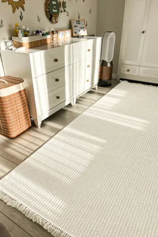 Vera 1451 Cream Soft Touch Rug Kilim Living Room Kitchen Corridor Cut Runner Woven Machine Carpet-Cream - 5