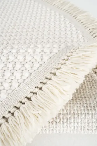 Vera 1451 Krem Halı Kilim Yumuşak Dokulu Salon Halısı Mutfak Antre Yuvarlak Dokuma Makine Halısı - Krem 