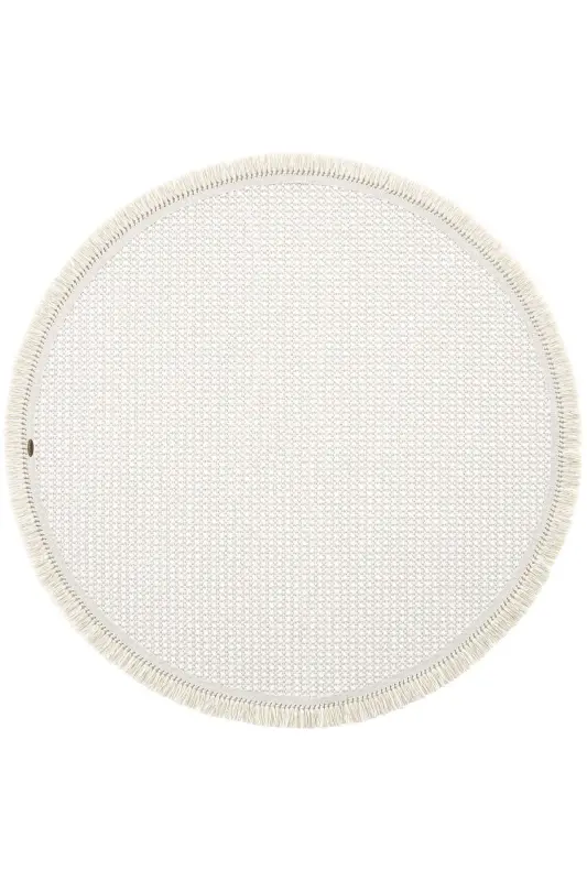 Vera 1451 Krem Halı Kilim Yumuşak Dokulu Salon Halısı Mutfak Antre Yuvarlak Dokuma Makine Halısı - Krem - 2