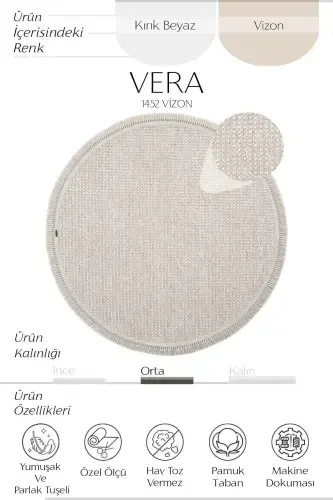 Vera 1452 Mink Carpet Rug Soft Touch Living Room Carpet Kitchen Entrance Round Woven Machine Carpet-Mink - COOL HALI (1)