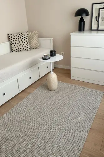 Vera 1452 Vizon Yumuşak Dokulu Halı Kilim Salon Mutfak Koridor Kesme Yolluk Dokuma Makine Halısı - Vizon 