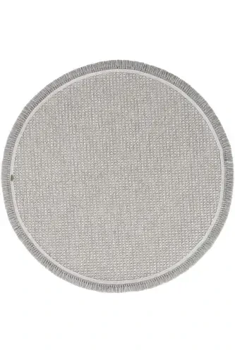 Vera 1453 Gri Halı Kilim Yumuşak Dokulu Salon Halısı Mutfak Antre Yuvarlak Dokuma Makine Halısı-Gri - 1