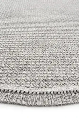 Vera 1453 Gri Halı Kilim Yumuşak Dokulu Salon Halısı Mutfak Antre Yuvarlak Dokuma Makine Halısı-Gri - 5
