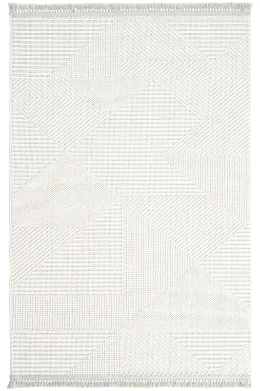 Vera 1454 Cream Soft Touch Rug Kilim Living Room Kitchen Corridor Cut Runner Woven Machine Carpet-Cream 1 - 2