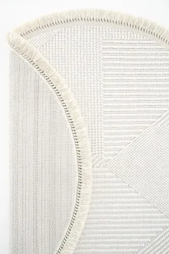 Vera 1454 Krem Halı Kilim Yumuşak Dokulu Salon Halısı Mutfak Antre Yuvarlak Dokuma Makine Halısı-Krem 1 - 4