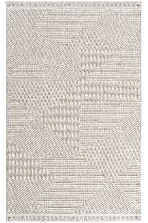 Vera 1455 Beige Soft Textured Rug Carpet Living Room Kitchen Corridor Cutting Runner Woven Machine Carpet - 10