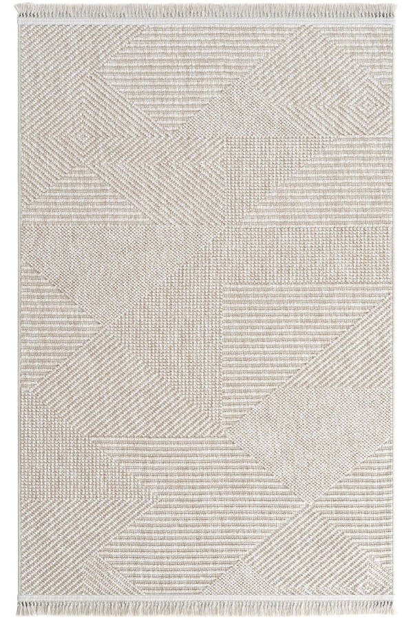 Vera 1455 Beige Soft Textured Rug Carpet Living Room Kitchen Corridor Cutting Runner Woven Machine Carpet - 1