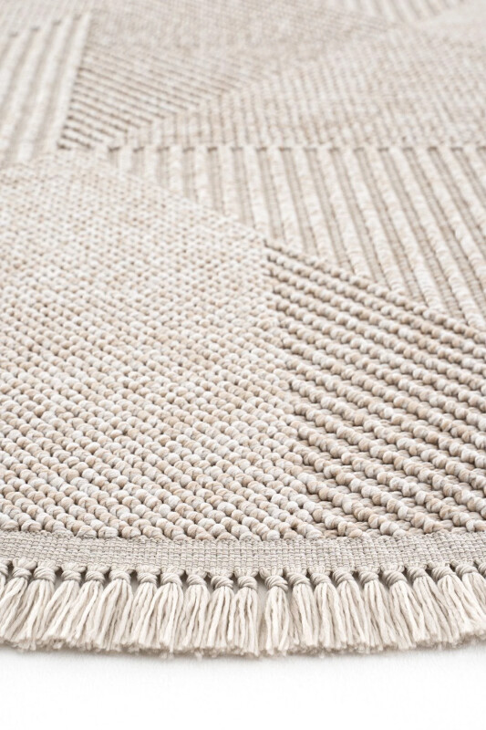 Vera 1455 Vizon Halı Kilim Yumuşak Dokulu Salon Halısı Mutfak Antre Yuvarlak Dokuma Makine Halısı - Vizon 1 - 3
