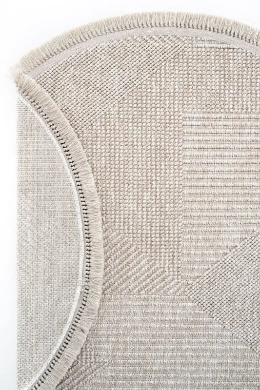Vera 1455 Vizon Halı Kilim Yumuşak Dokulu Salon Halısı Mutfak Antre Yuvarlak Dokuma Makine Halısı - Vizon 1 - 12
