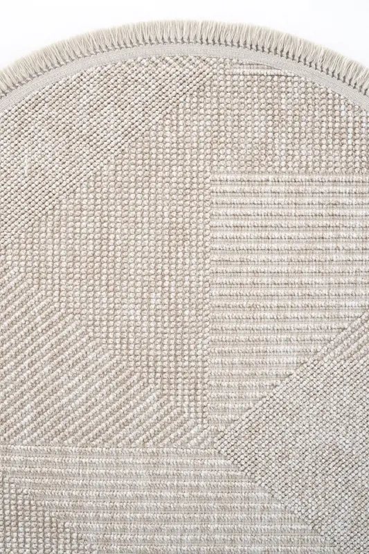 Vera 1455 Vizon Halı Kilim Yumuşak Dokulu Salon Halısı Mutfak Antre Yuvarlak Dokuma Makine Halısı - Vizon 1 - 6