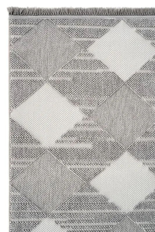 Vera 1458 Gri Yumuşak Doku Halı Kilim Salon Mutfak Kesme Yolluk Dokuma Makine Halısı (xxx) - Gri 2 - 3