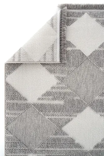 Vera 1458 Gri Yumuşak Doku Halı Kilim Salon Mutfak Kesme Yolluk Dokuma Makine Halısı (xxx) - Gri 2 - 4