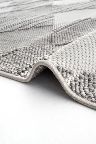 Vera 1458 Gri Yumuşak Doku Halı Kilim Salon Mutfak Kesme Yolluk Dokuma Makine Halısı (xxx) - Gri 2 - 5