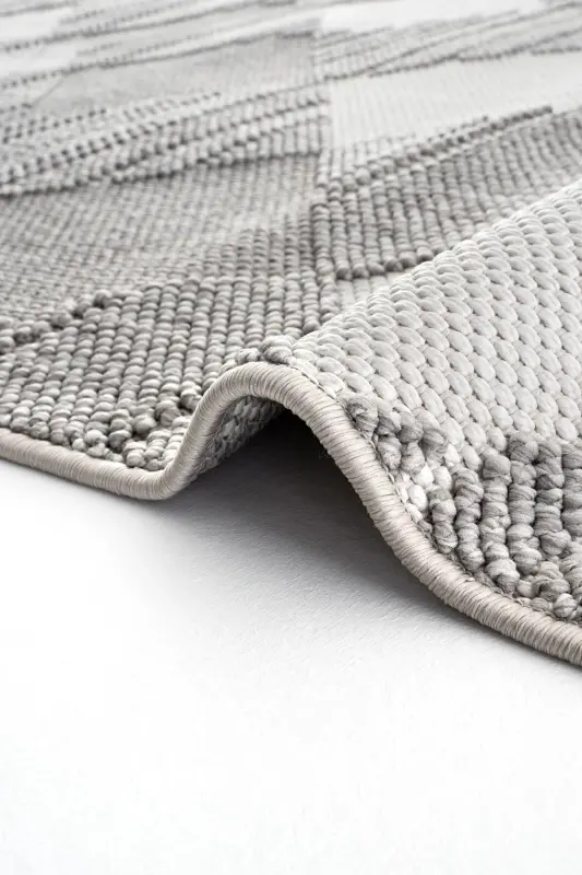 Vera 1458 Gri Yumuşak Doku Halı Kilim Salon Mutfak Kesme Yolluk Dokuma Makine Halısı (xxx) - Gri 2 - 5