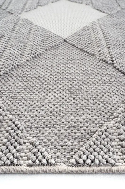 Vera 1458 Gri Yumuşak Doku Halı Kilim Salon Mutfak Kesme Yolluk Dokuma Makine Halısı (xxx) - Gri 2 - 6