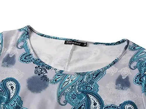 Veranee Ayollar uchun katta o'lchamdagi gulli keng tunika futbolka 3/4 yengli - 3