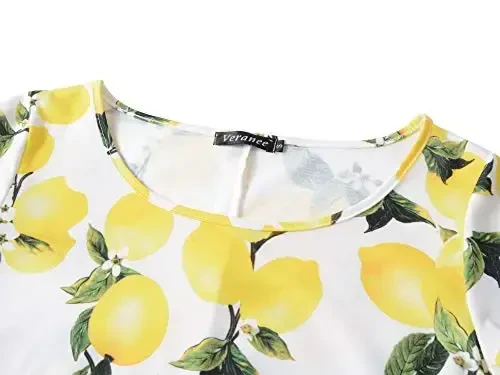 Veranee Ayollar uchun katta o'lchamdagi swing tunikasi 3/4 yengli gul naqshli keng футболka - 3