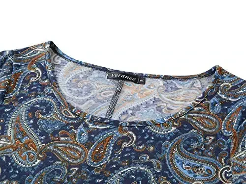 Veranee Ayollar uchun katta oʻlchamdagi yengil tunika tepasi 3/4 qisma gulli keng futbolka - 3