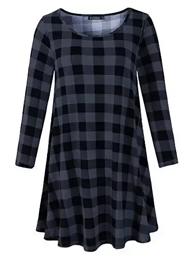 Veranee Ayollar uchun katta o'lchamli Swing Tunikasi Yuqori 3/4 Qisma Gullari Flare Futbolka - 1