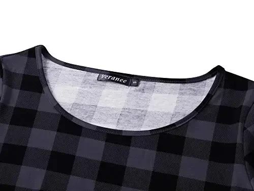 Veranee Ayollar uchun katta o'lchamli Swing Tunikasi Yuqori 3/4 Qisma Gullari Flare Futbolka - 3